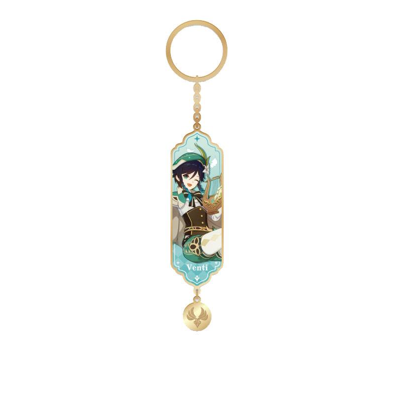 Genshin Impact Character Drawing Card Metal Keychain Venti - MangaShop.ro