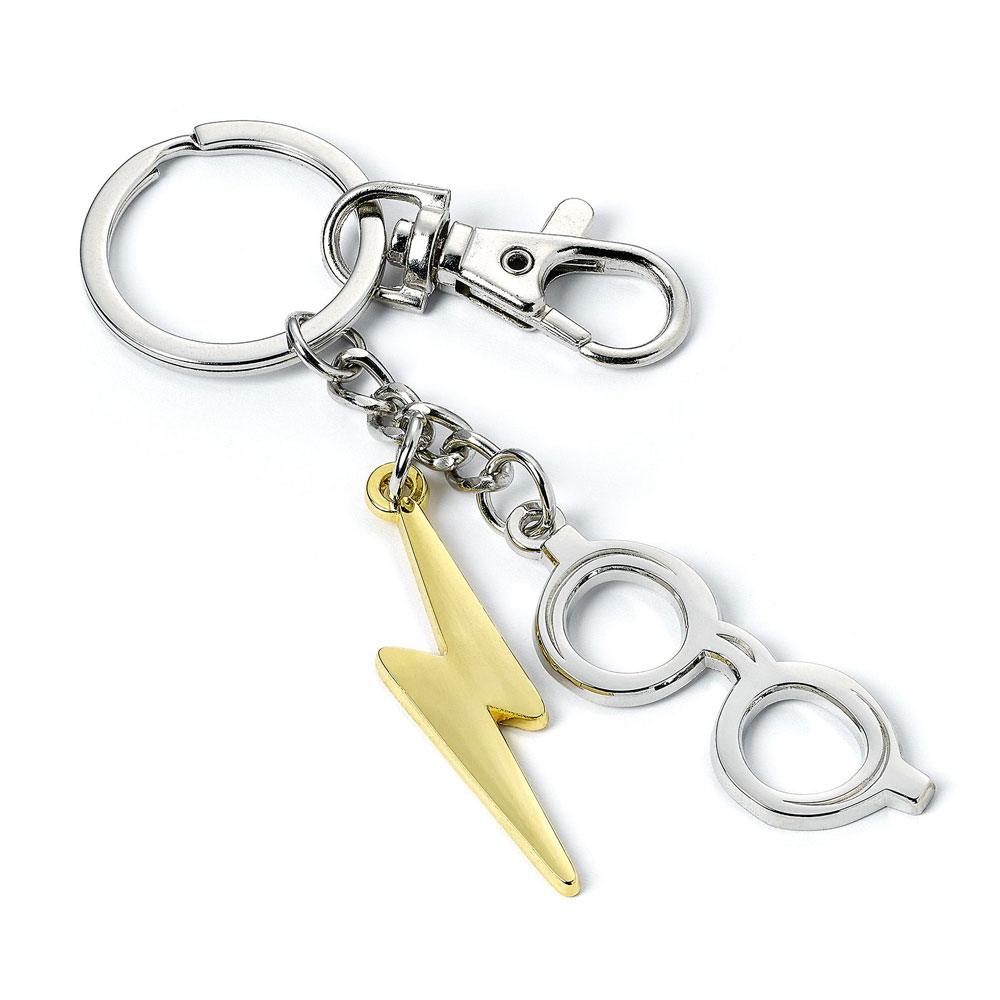 Harry Potter Keychain Lightening Bolt & Glasses (silver plated) - MangaShop.ro