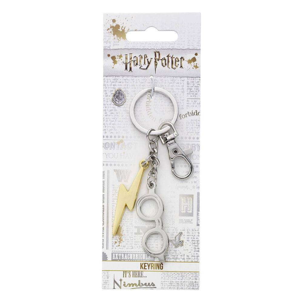 Harry Potter Keychain Lightening Bolt & Glasses (silver plated) - MangaShop.ro