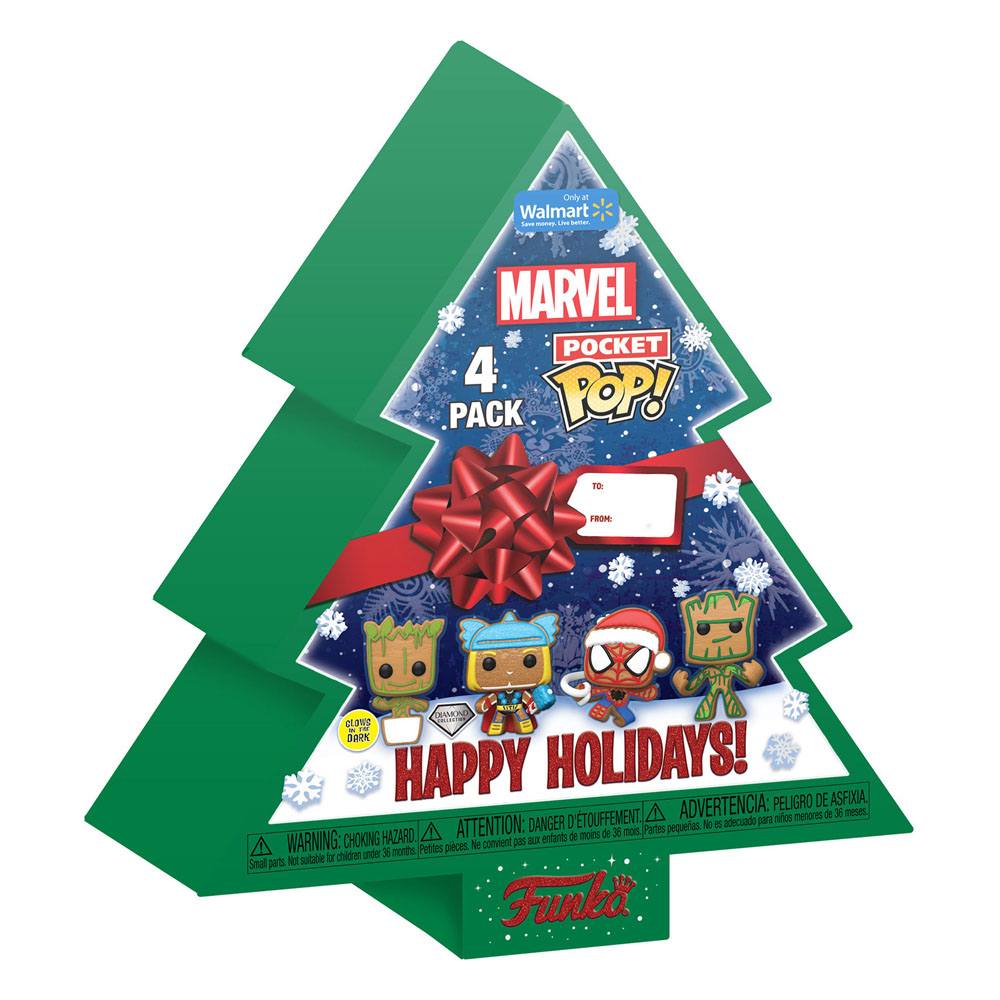 Marvel Holiday 2022 Pocket POP! Vinyl Keychains 4-Pack Tree Holiday Box 4 cm - MangaShop.ro