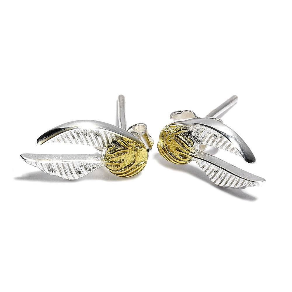 Harry Potter Golden Snitch Stud Earrings (Sterling Silver) - MangaShop.ro