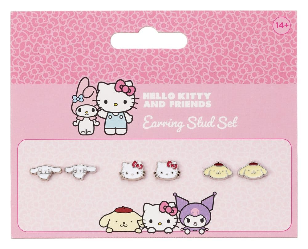 Sanrio Stud Earring Set Hello Kitty, Cinnamon Roll and Pompompurin - MangaShop.ro