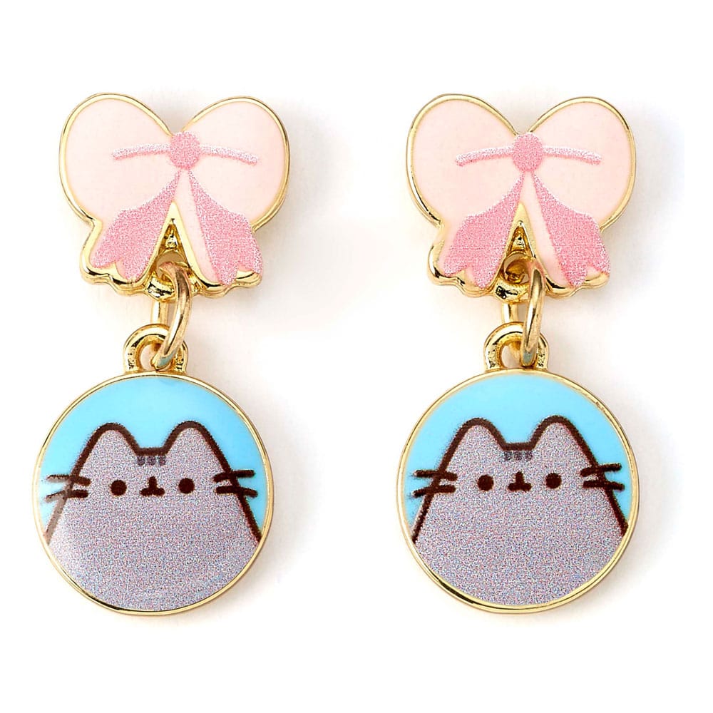 Pusheen Drop Earrings Pink Bows - MangaShop.ro