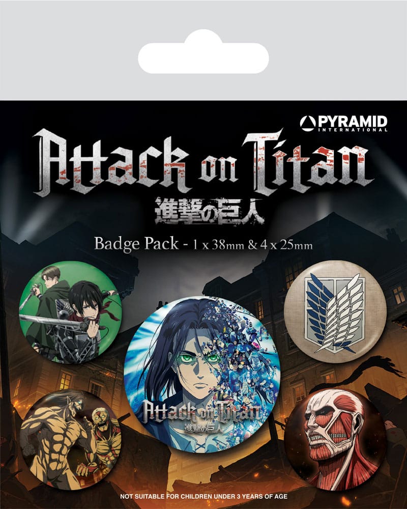 Attack on Titan Pin-Back Buttons 5-Pack Season 4 - MangaShop.ro