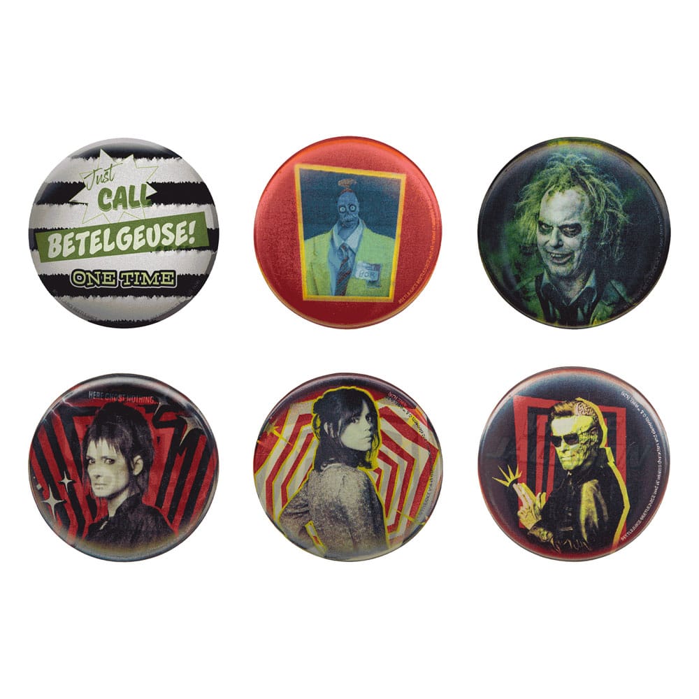 Beetlejuice Pin Badges 6-Pack - MangaShop.ro