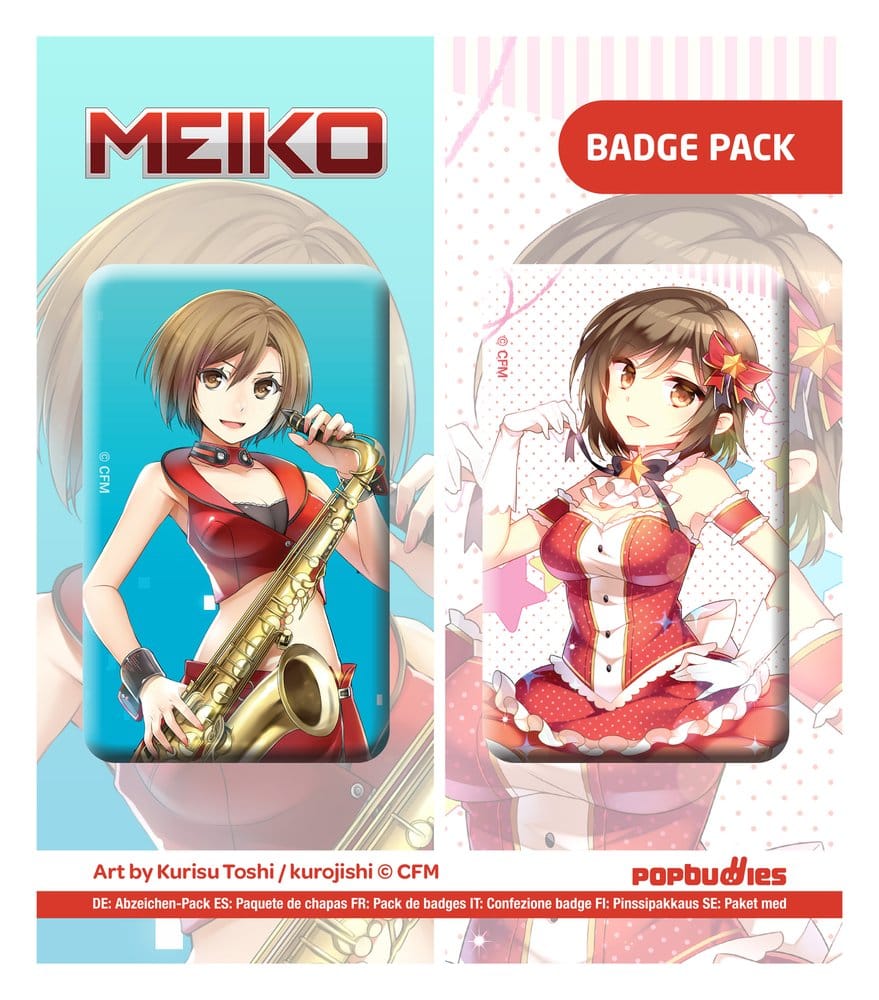 Vocaloid Button 2-Pack Meiko (Art by Kurisu Toshi / kurojishi) - MangaShop.ro