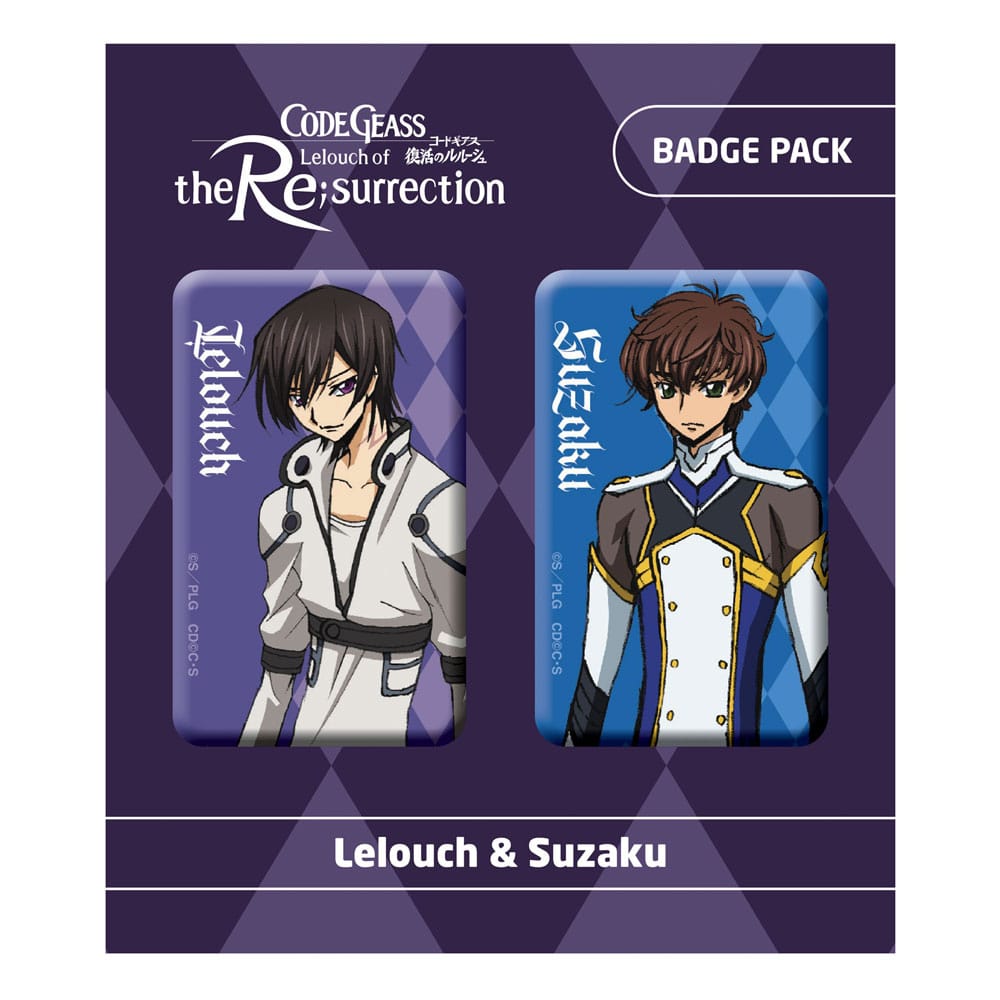 Code Geass Lelouch of the Re:surrection Pin Badges 2-Pack Lelouch & Suzaku - MangaShop.ro