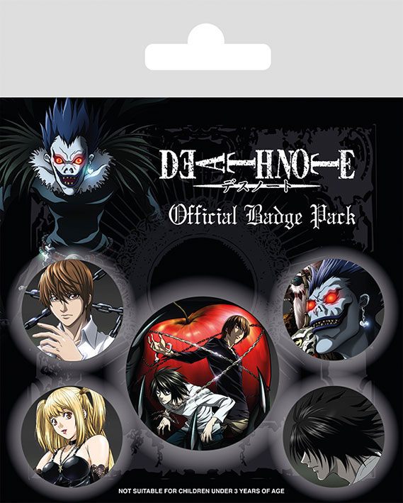 Death Note Pin-Back Buttons 5-Pack Characters - MangaShop.ro