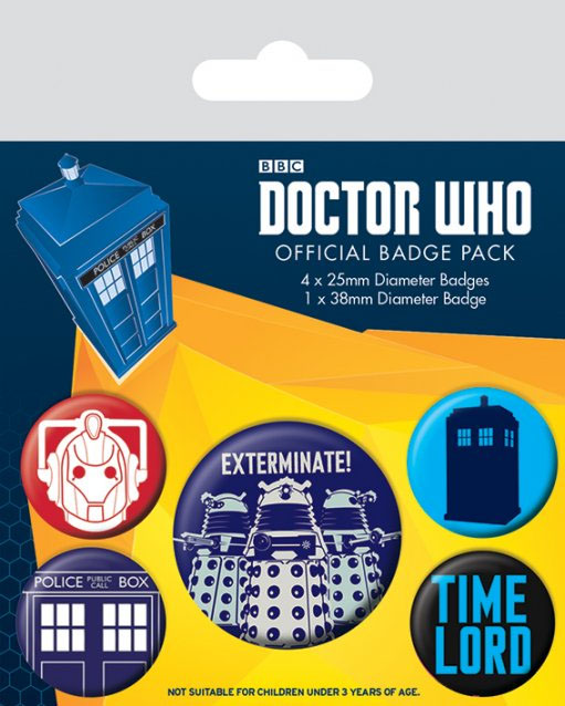 Doctor Who Pin Badges 5-Pack Exterminate - MangaShop.ro