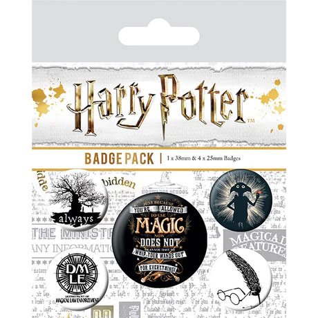 Harry Potter Pin-Back Buttons 5-Pack Symbols - MangaShop.ro
