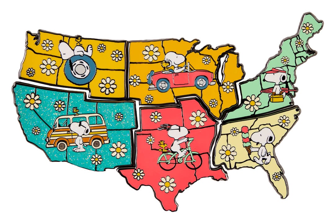 Peanuts by Loungefly Enamel Pins Blind Box Snoopy Map Assortment (12) - MangaShop.ro