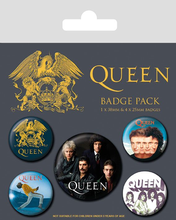 Queen Pin-Back Buttons 5-Pack Classic - MangaShop.ro