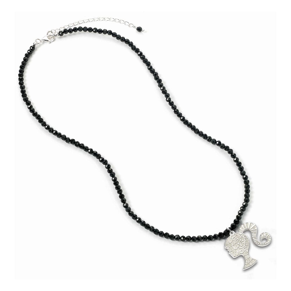 Barbie Pendant & Necklace Silhouette on Black Onyx Bead (Sterling Silver) - MangaShop.ro