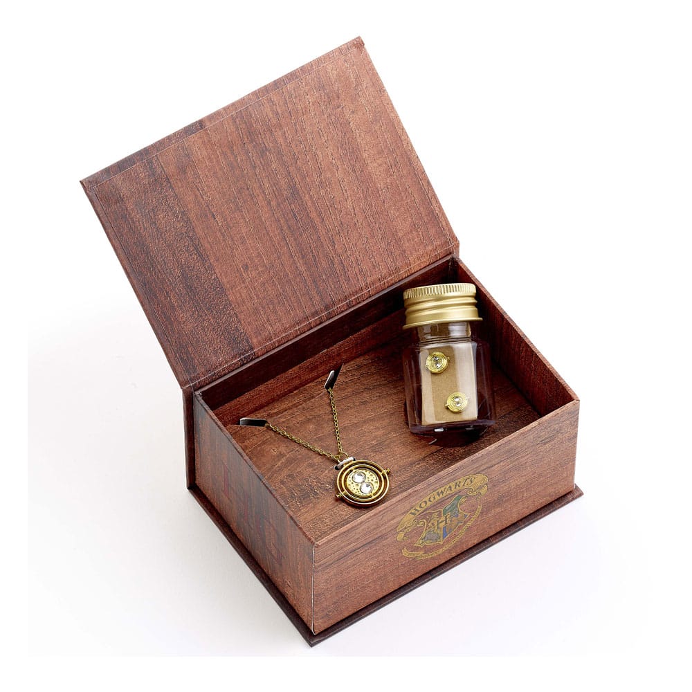 Harry Potter: Hermoine Potions Time Turner Necklace and Earrings Gift Set (Golden Tone) - MangaShop.ro