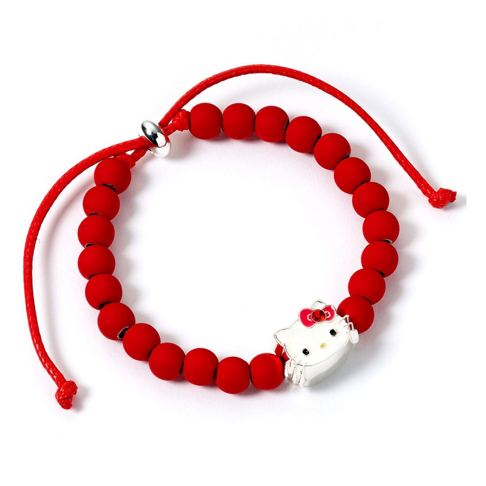 Hello Kitty Bracelet red beads with Hello Kitty Charm 21 cm - MangaShop.ro