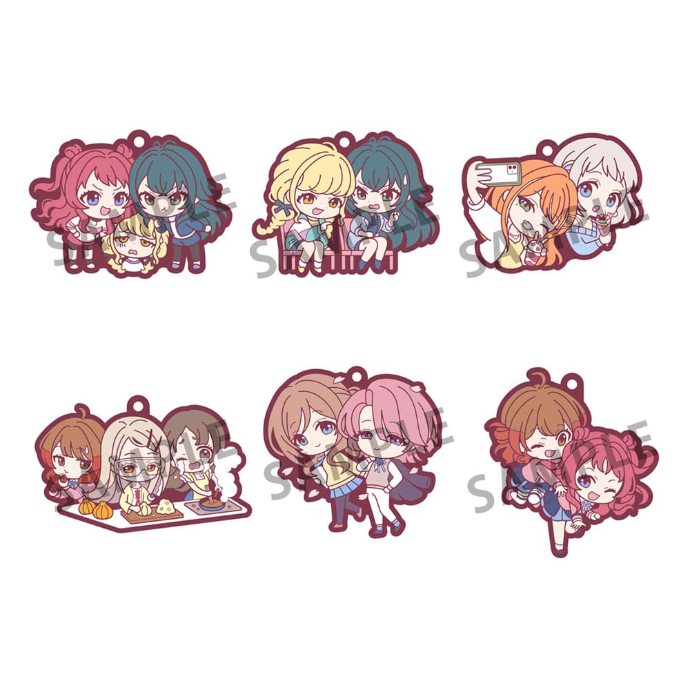 Idolmaster Rubber Mascot Buddycolle Rubber Charms Gakuen 7 cm Assortment (6) - MangaShop.ro