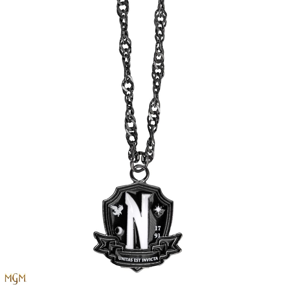 Wednesday Necklace with Pendant Nevermore Academy Black - MangaShop.ro