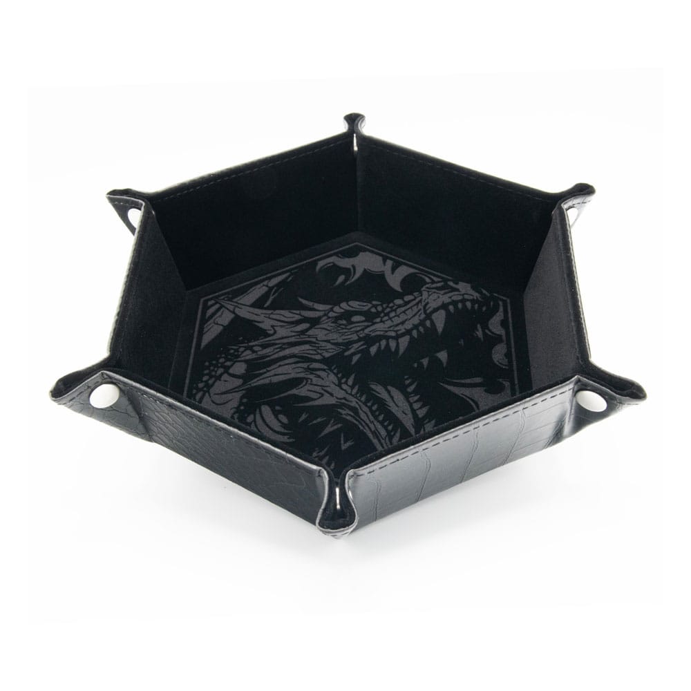 CritStones Folding Dice Tray Dragon Skin Edition Black - MangaShop.ro