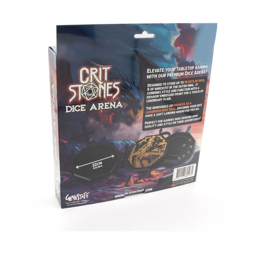 CritStones Arena Dice Tray Black Dragon (Yellow Lid) - MangaShop.ro