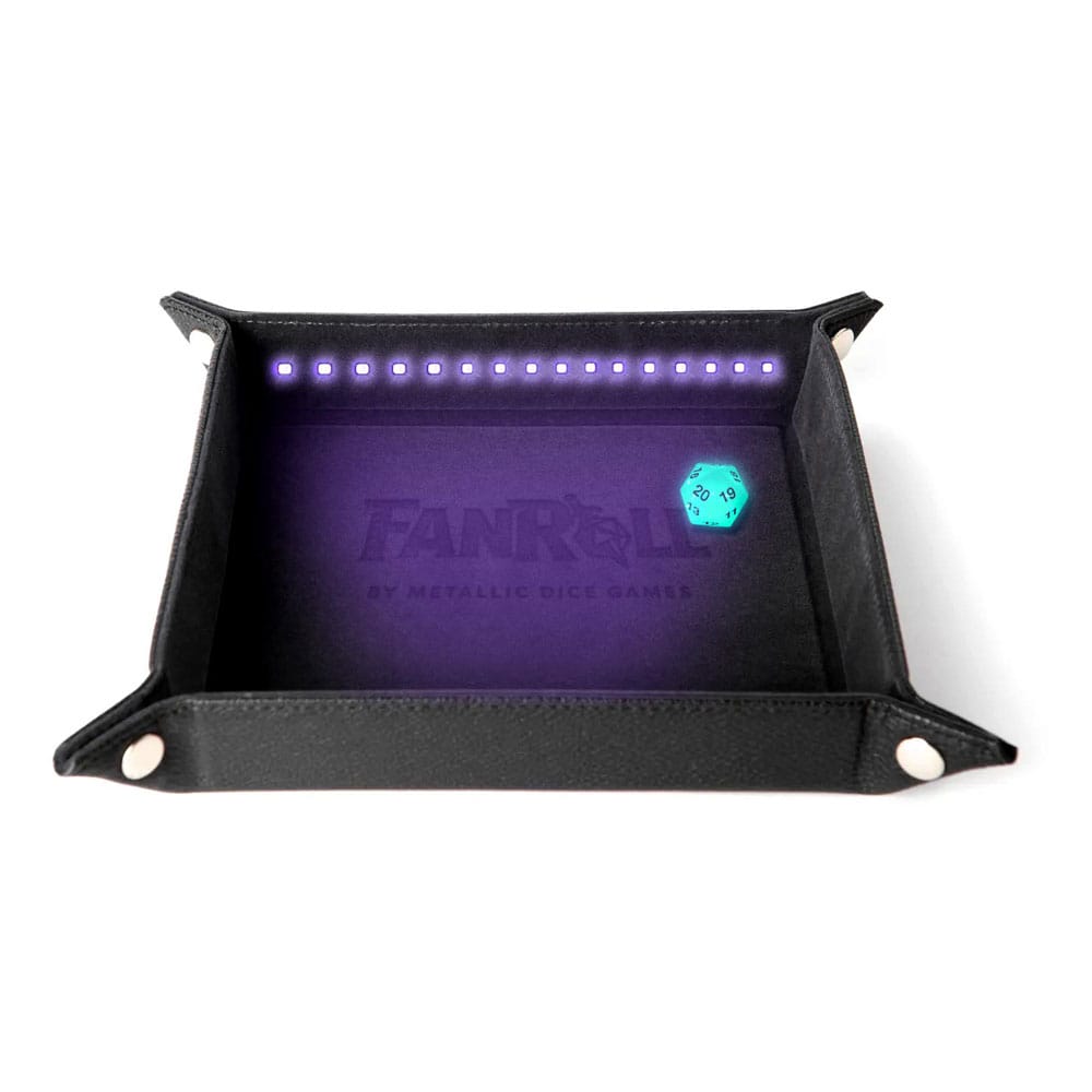 FanRoll Shadowlight Folding Blacklight Dice Tray Black - MangaShop.ro