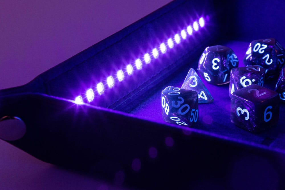 FanRoll Shadowlight Folding Blacklight Dice Tray Black - MangaShop.ro