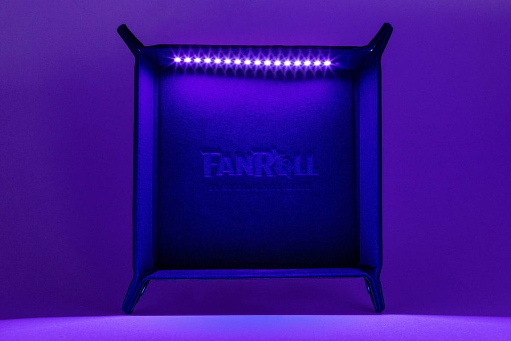 FanRoll Shadowlight Folding Blacklight Dice Tray Black - MangaShop.ro