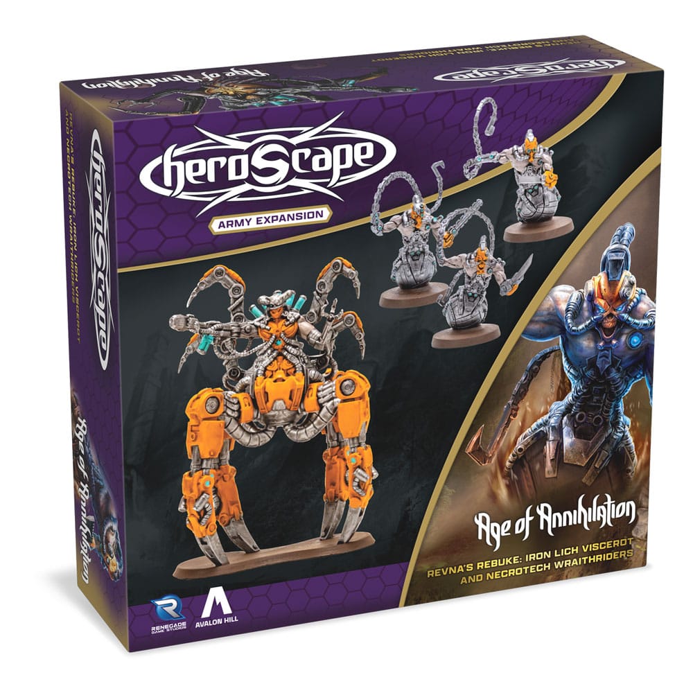 Heroscape Expansion Revna's Rebuke: Iron Lich Viscerot and Necrotech Wraithriders Army *English Version* - MangaShop.ro