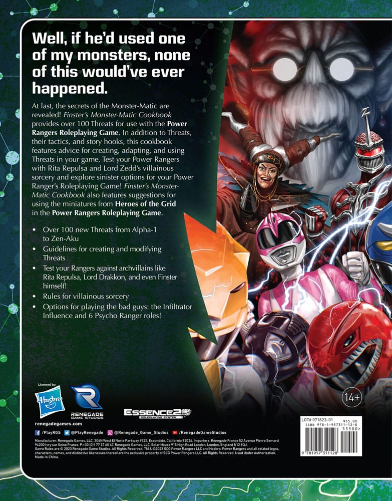 Power Rangers RPG book Finster's Monster-Matic Cookbook Sourcebook *Englische Version* - MangaShop.ro