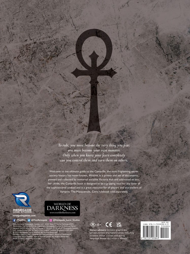 Vampire: The Masquerade 5th Edition RPG book Camarilla Sourcebook *Englische Version* - MangaShop.ro