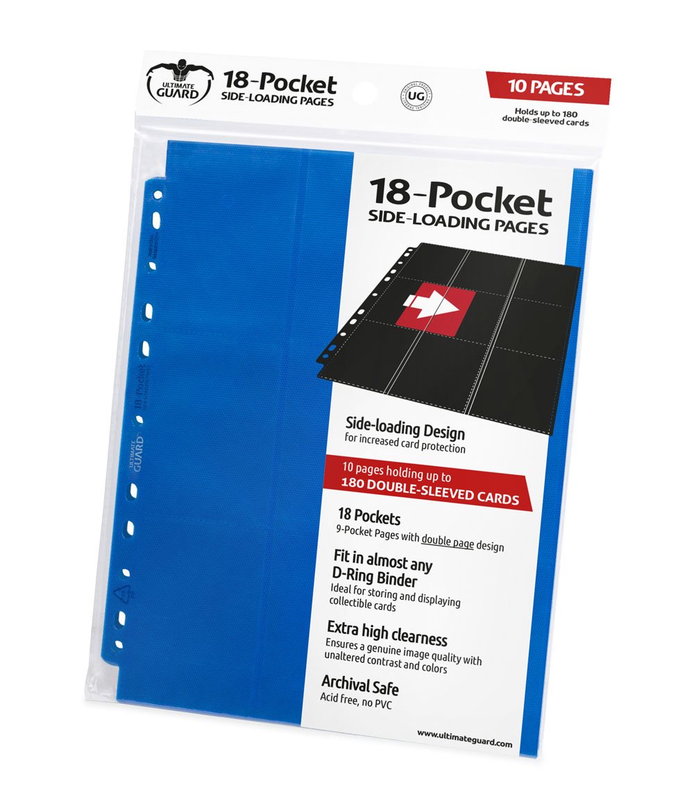 Ultimate Guard 18-Pocket Pages Side-Loading Blue (10) - MangaShop.ro