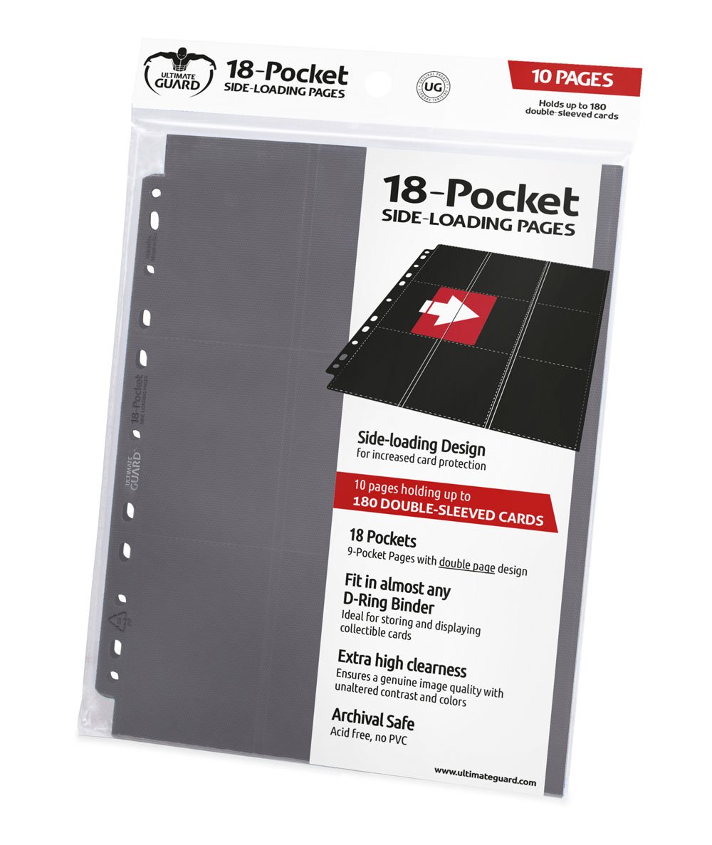 Ultimate Guard 18-Pocket Pages Side-Loading Grey (10) - MangaShop.ro