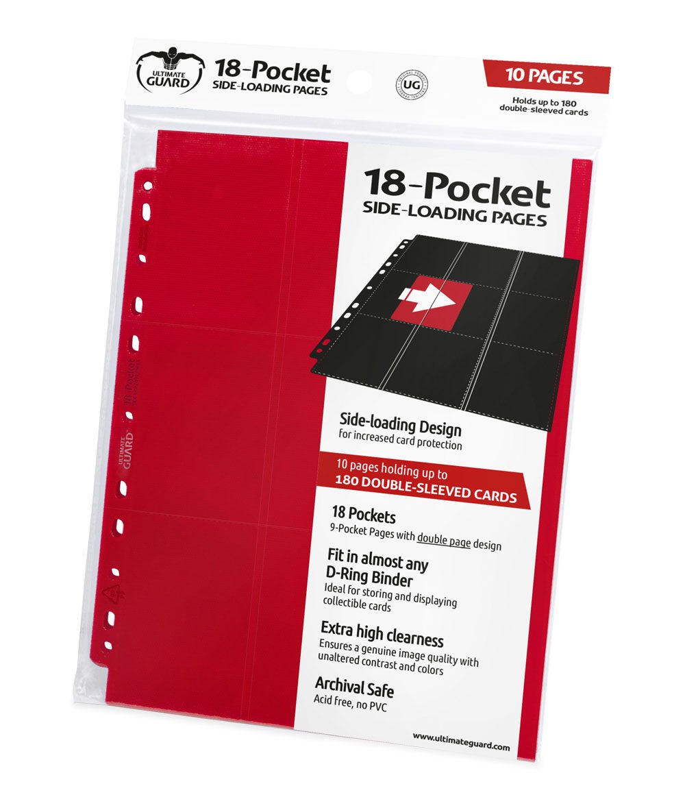 Ultimate Guard 18-Pocket Pages Side-Loading Red (10) - MangaShop.ro