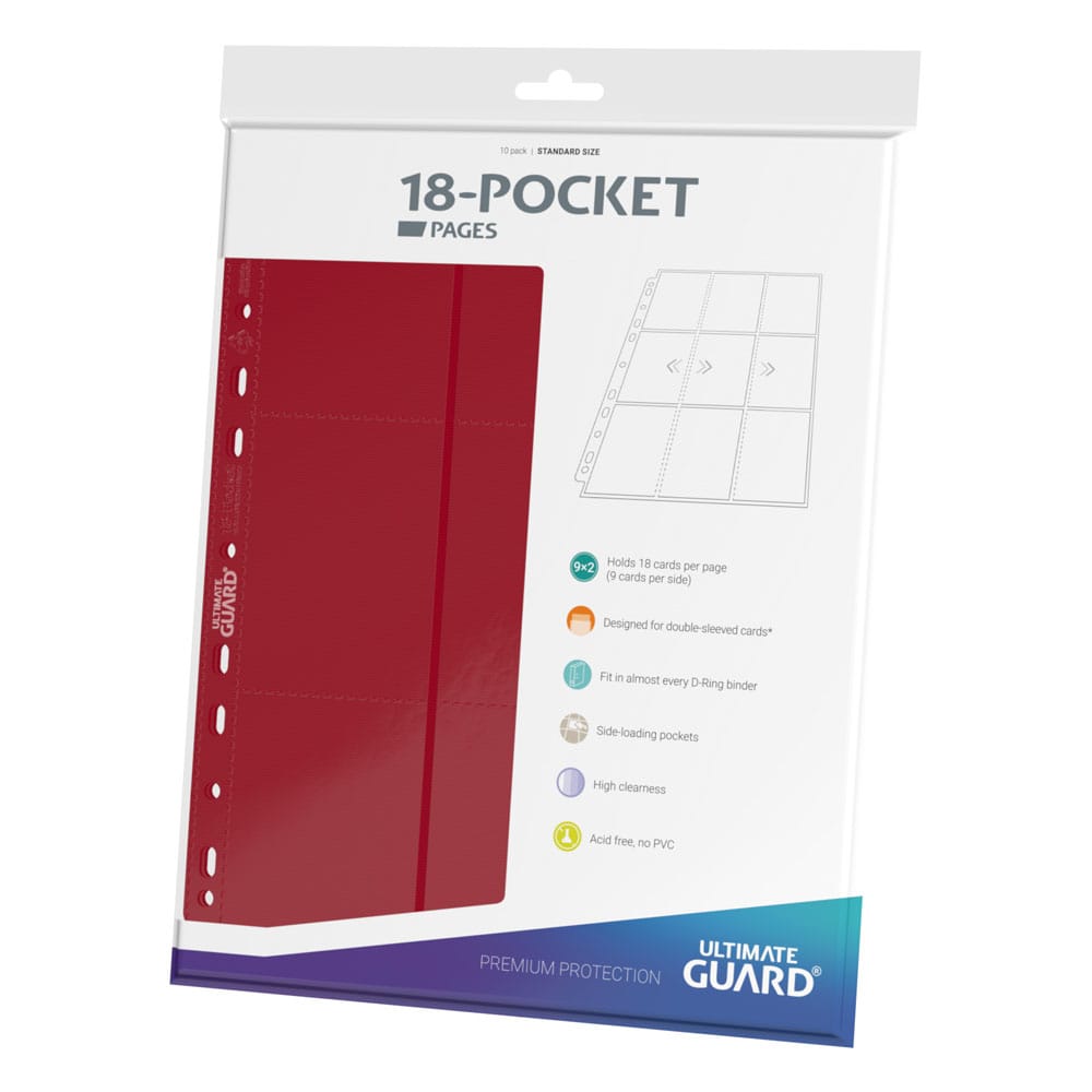 Ultimate Guard 18-Pocket Pages Side-Loading Red (10) - MangaShop.ro