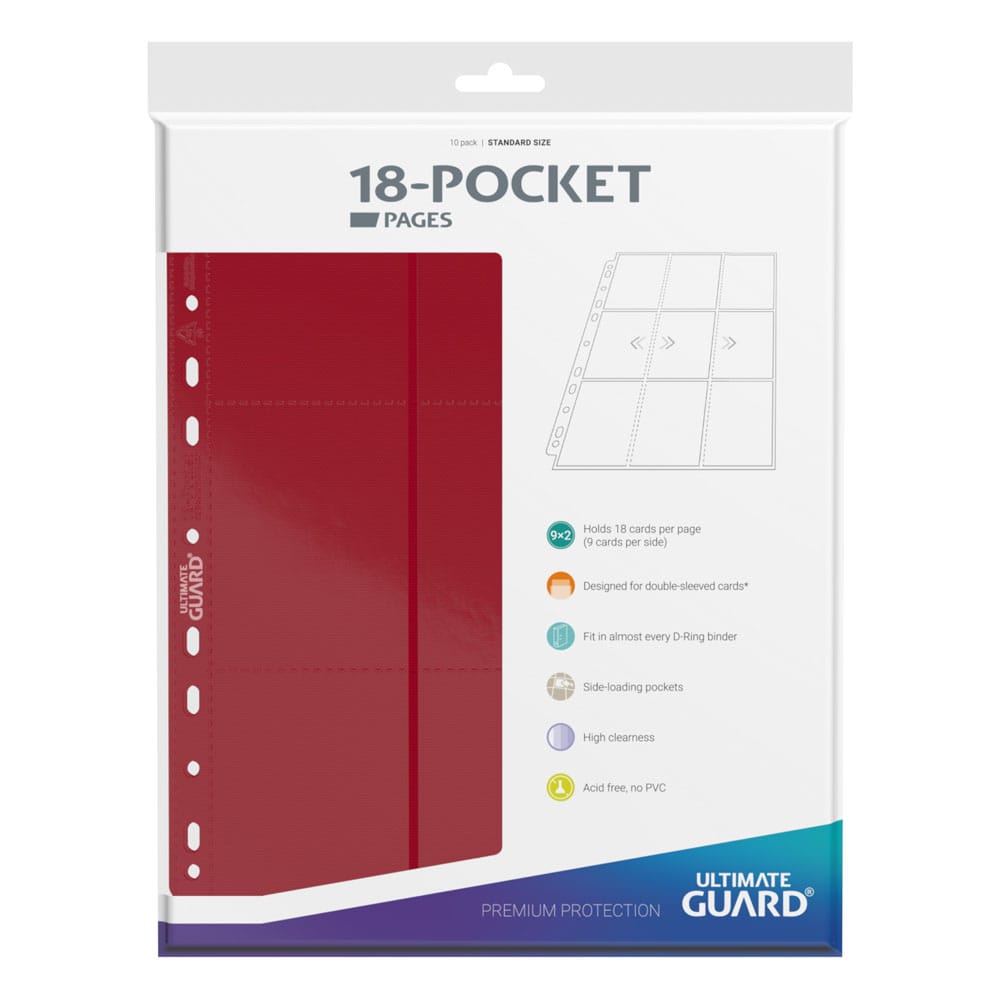 Ultimate Guard 18-Pocket Pages Side-Loading Red (10) - MangaShop.ro