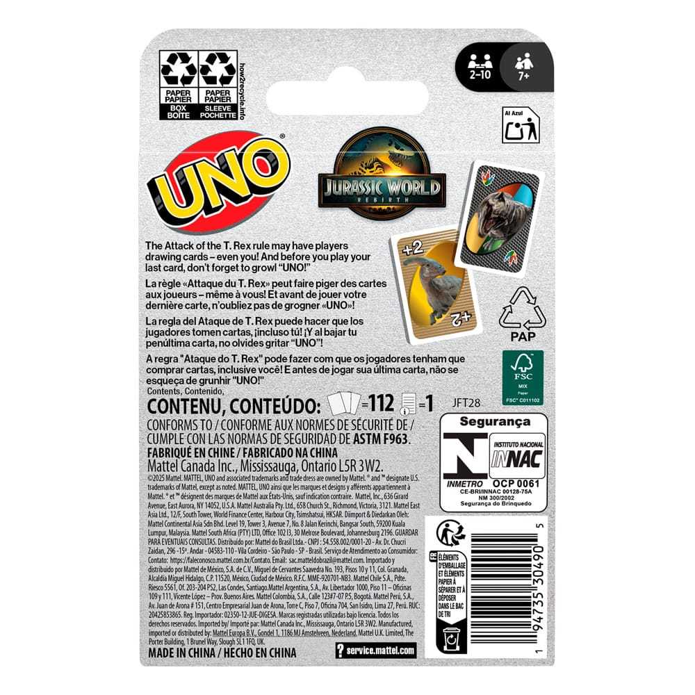 Jurassic World Rebirth UNO Card Game - MangaShop.ro