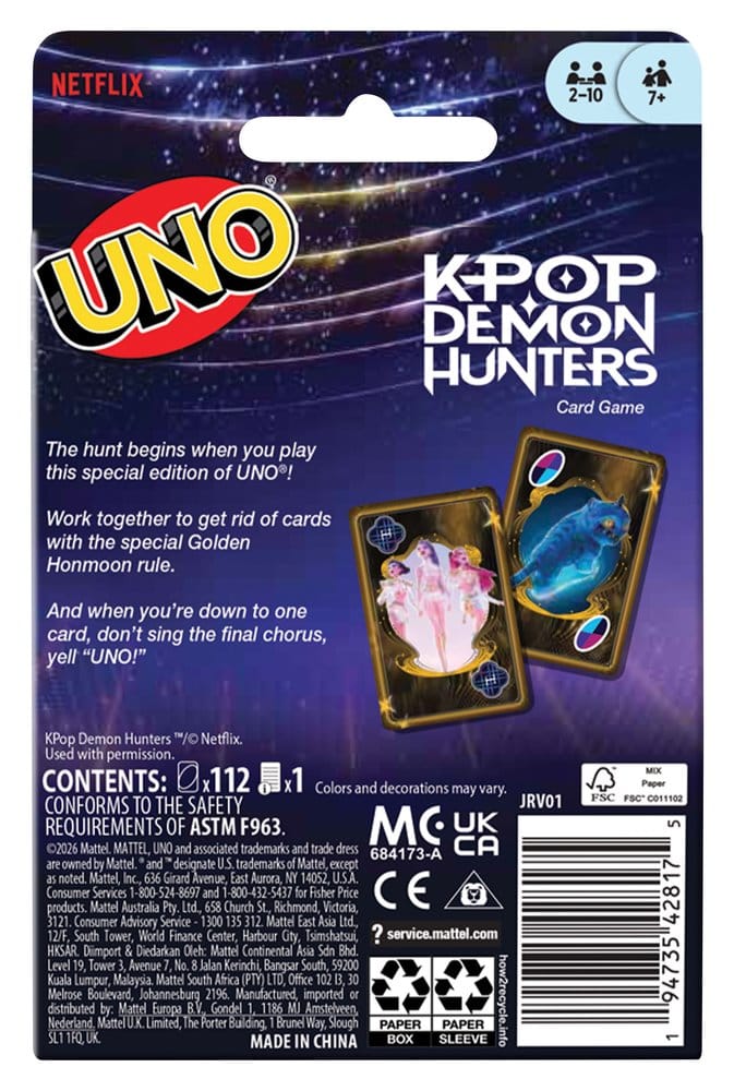KPop Demon Hunters UNO Card Game - MangaShop.ro