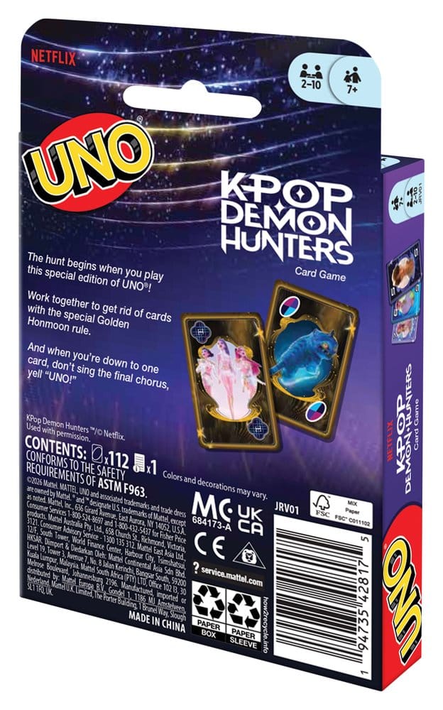 KPop Demon Hunters UNO Card Game - MangaShop.ro