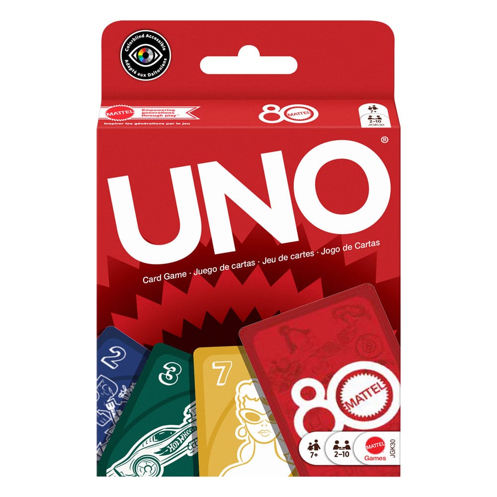 Mattel 80th Anniversary UNO Card Game Ruby Red - MangaShop.ro