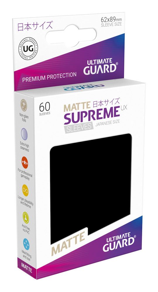 Ultimate Guard Supreme UX Sleeves Japanese Size Matte Black (60) - MangaShop.ro