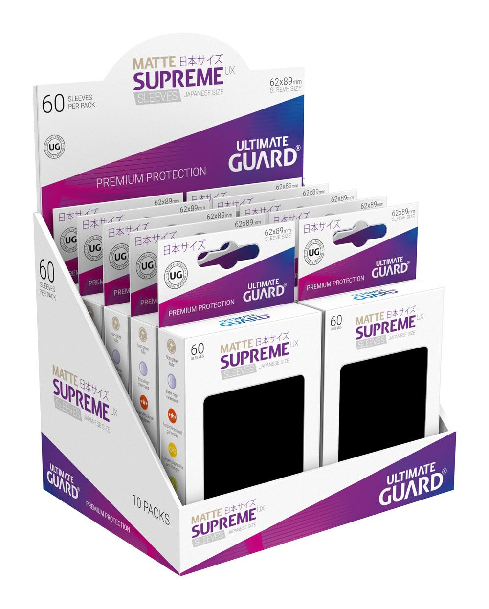 Ultimate Guard Supreme UX Sleeves Japanese Size Matte Black (60) - MangaShop.ro