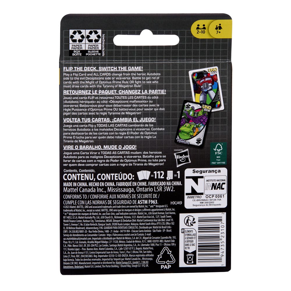 Transformers UNO Flip! Card Game - MangaShop.ro