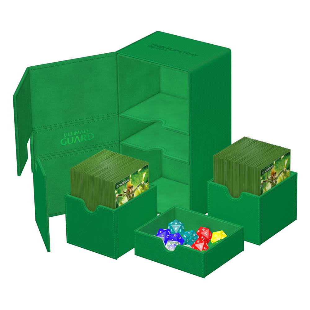 Ultimate Guard Twin Flip'n'Tray 200+ Xenoskin - Green - MangaShop.ro