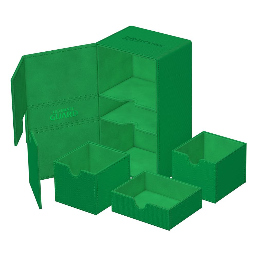 Ultimate Guard Twin Flip'n'Tray 200+ Xenoskin - Green - MangaShop.ro
