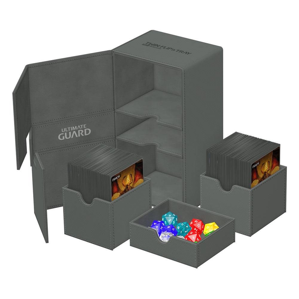 Ultimate Guard Twin Flip'n'Tray 200+ Xenoskin - Grey - MangaShop.ro