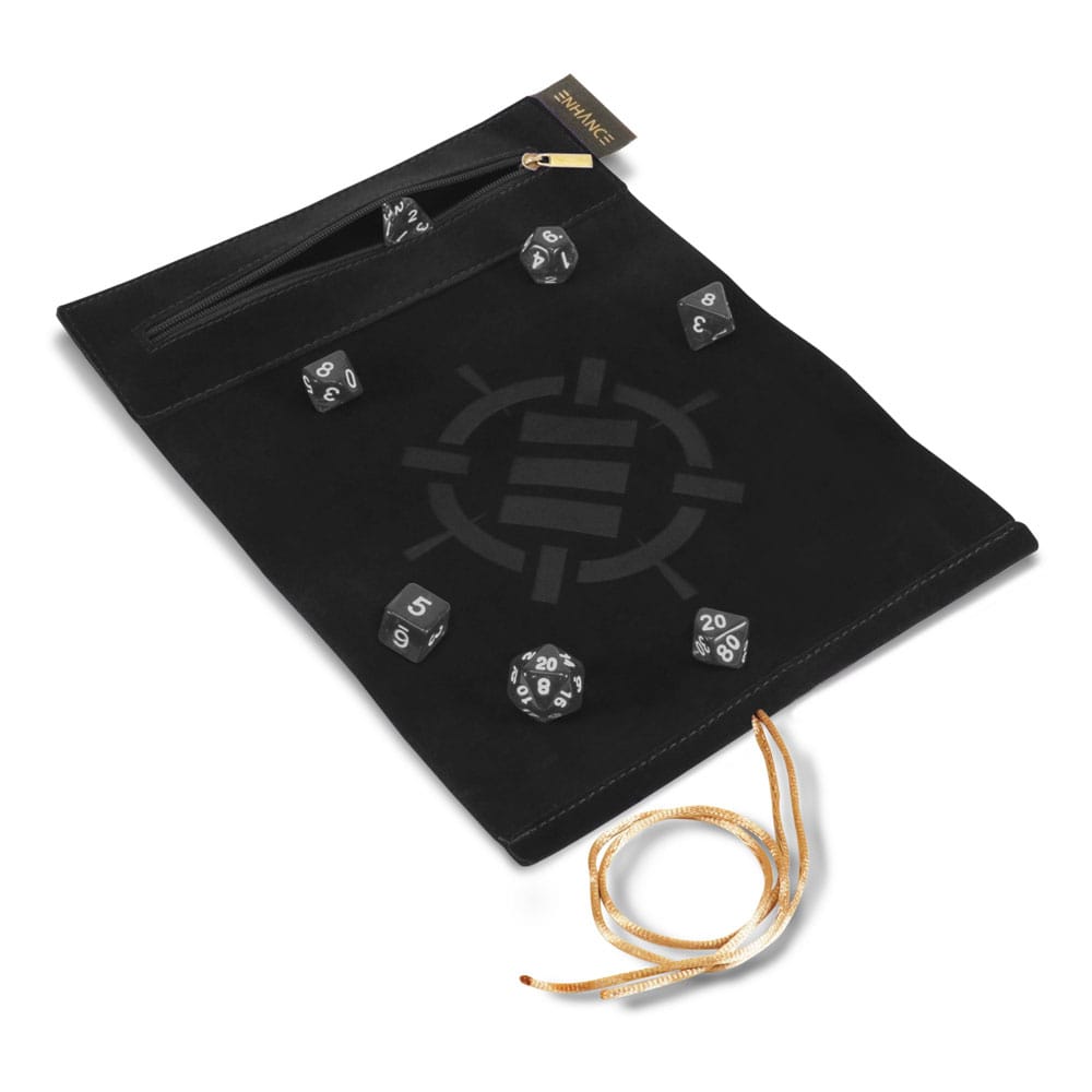 Enhance Tabletop Roll on a Scroll Bag with Dice Black - MangaShop.ro