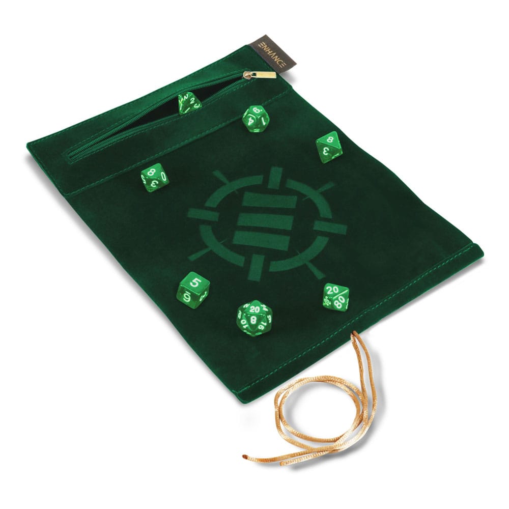 Enhance Tabletop Roll on a Scroll Bag with Dice Green - MangaShop.ro