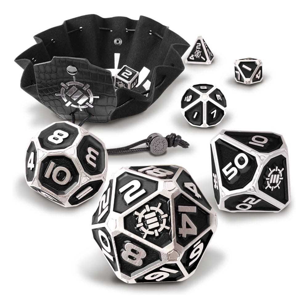 Enhance Tabletop Series Metal RPG Dice Set Black (7) - MangaShop.ro