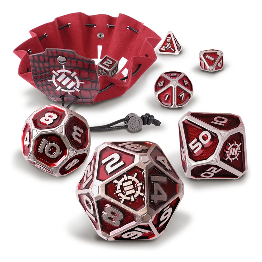 Enhance Tabletop Series Metal RPG Dice Set Red (7) - MangaShop.ro
