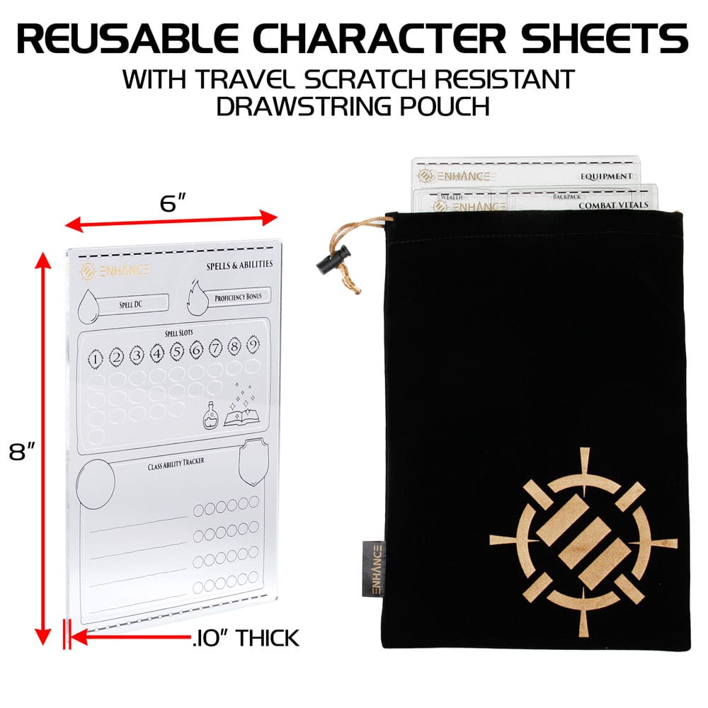Enhance RPG Series Acrylic Character Sheet Set *English Version* - MangaShop.ro