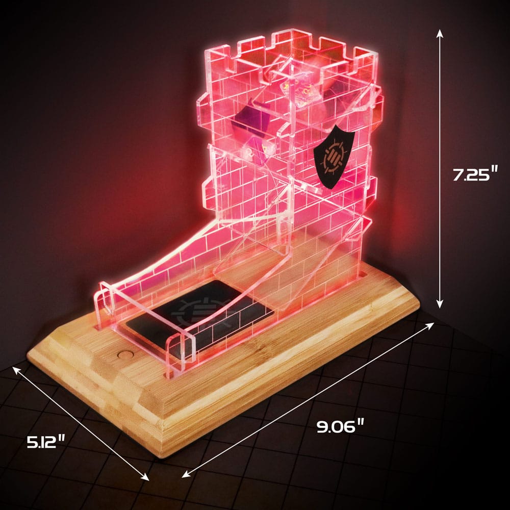 Enhance Tabletop Series LED Dice Tower with Dice Set Clear - MangaShop.ro